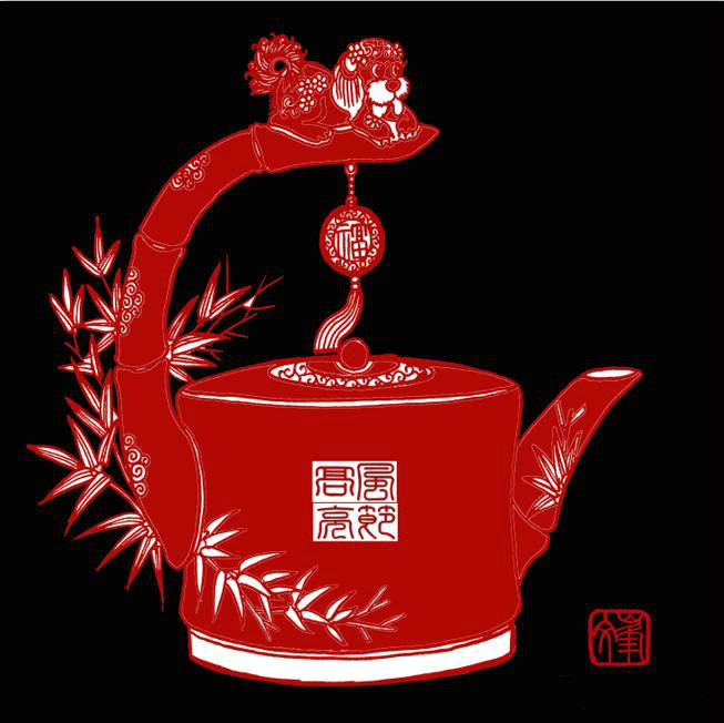 百狗圖剪紙系列(32張)，曹文峰剪紙作品欣賞
