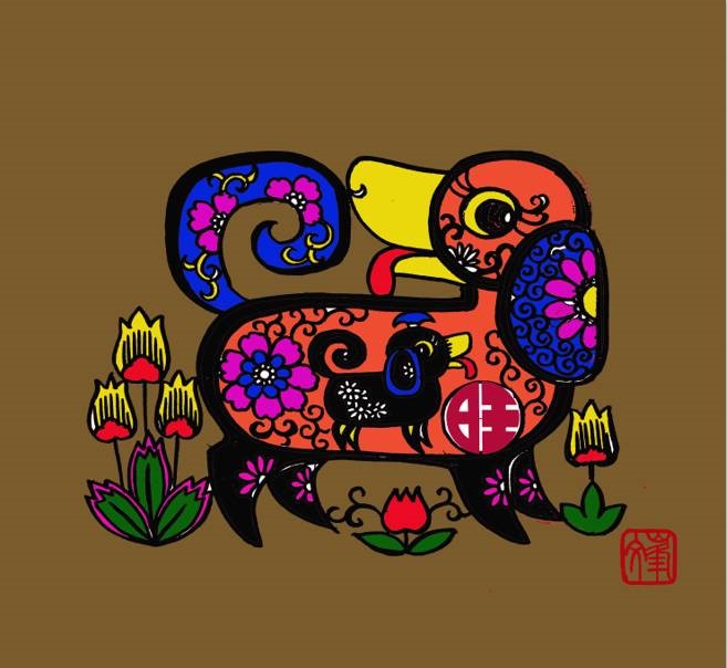 百狗圖剪紙系列(32張)，曹文峰剪紙作品欣賞