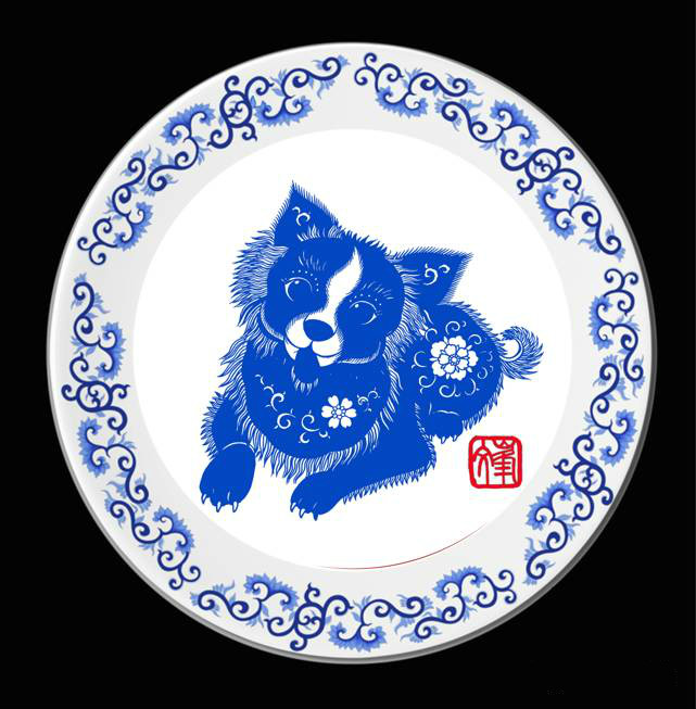 百狗圖剪紙系列(32張)，曹文峰剪紙作品欣賞