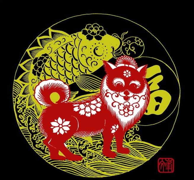 百狗圖剪紙系列(32張)，曹文峰剪紙作品欣賞