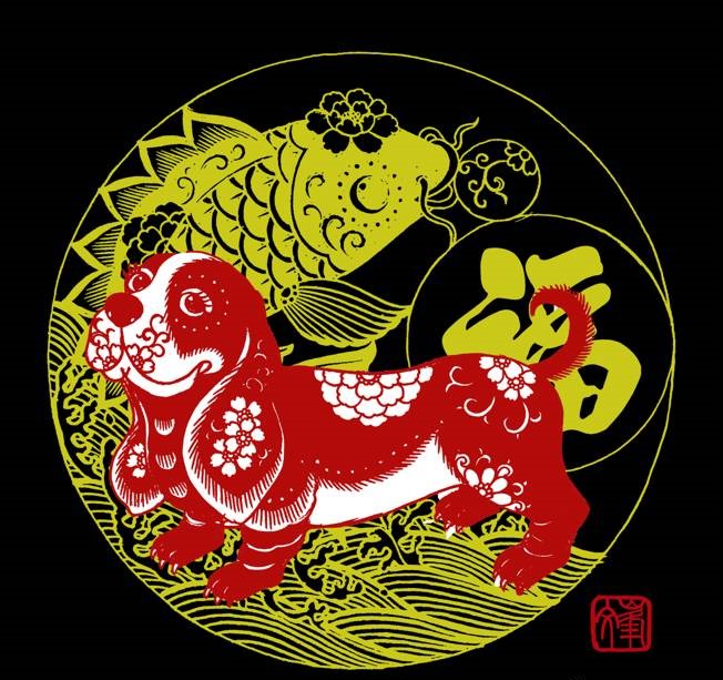 百狗圖剪紙系列(32張)，曹文峰剪紙作品欣賞
