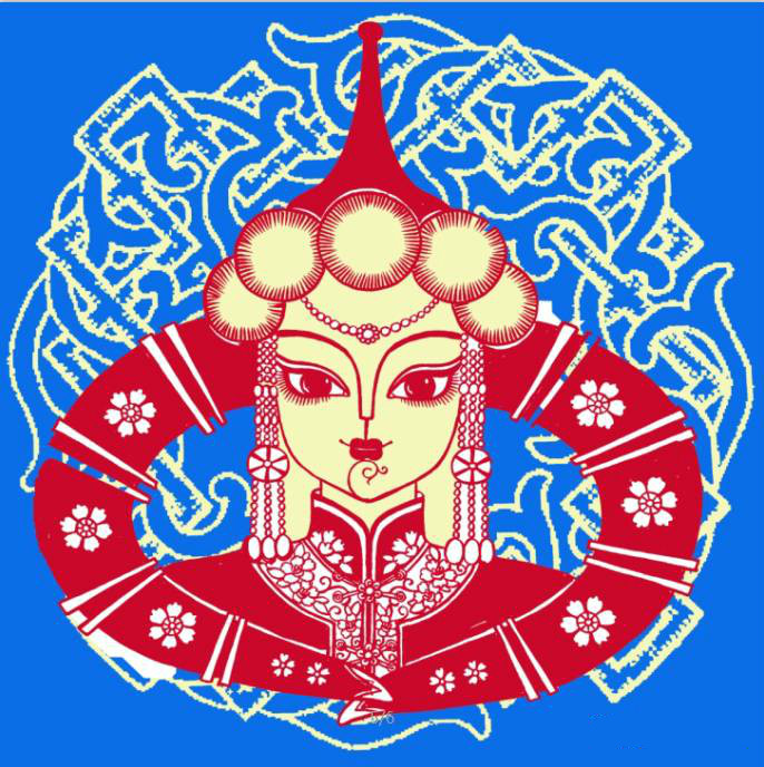 蒙古族美女剪紙，曹文峰剪紙作品欣賞