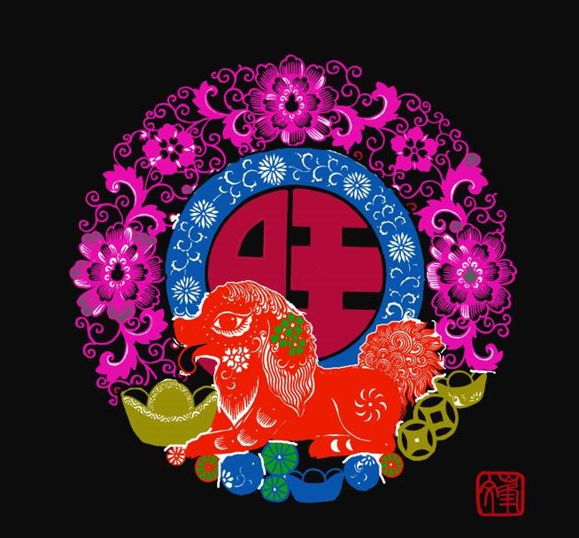 百狗圖剪紙系列(32張)，曹文峰剪紙作品欣賞