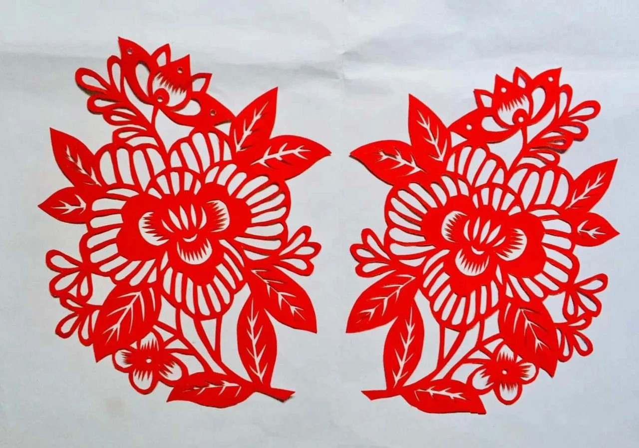 信手剪花花燦爛(20張)，張彬老師剪紙作品