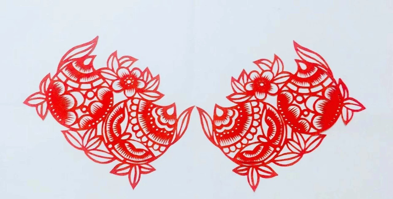信手剪花花燦爛(20張)，張彬老師剪紙作品
