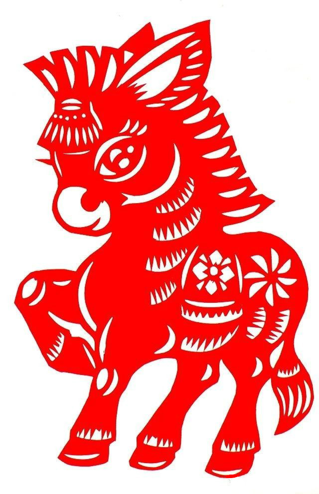 活潑可愛的小馬駒剪紙圖集(25張)，孫立峰作品