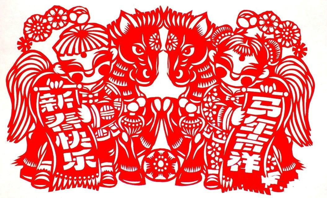 活潑可愛的小馬駒剪紙圖集(25張)，孫立峰作品