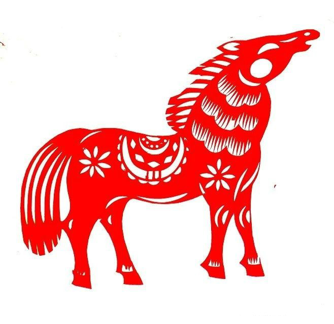 活潑可愛的小馬駒剪紙圖集(25張)，孫立峰作品