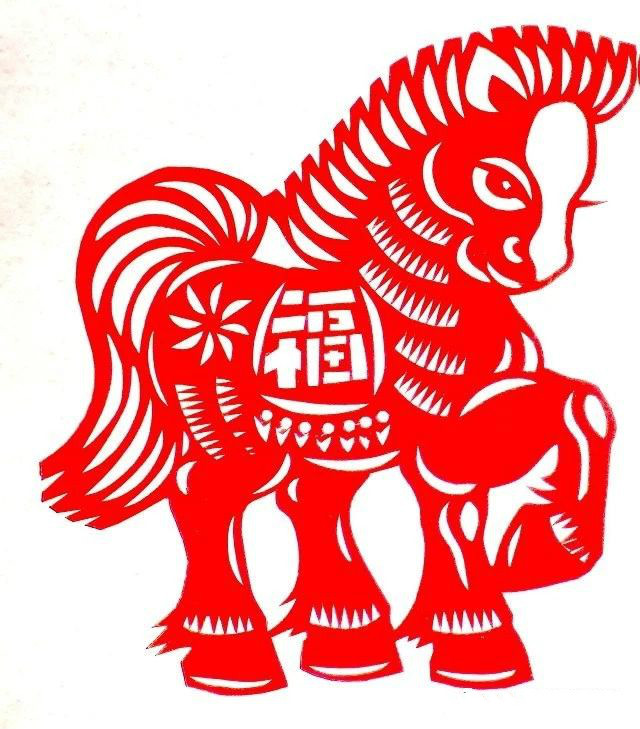 活潑可愛的小馬駒剪紙圖集(25張)，孫立峰作品