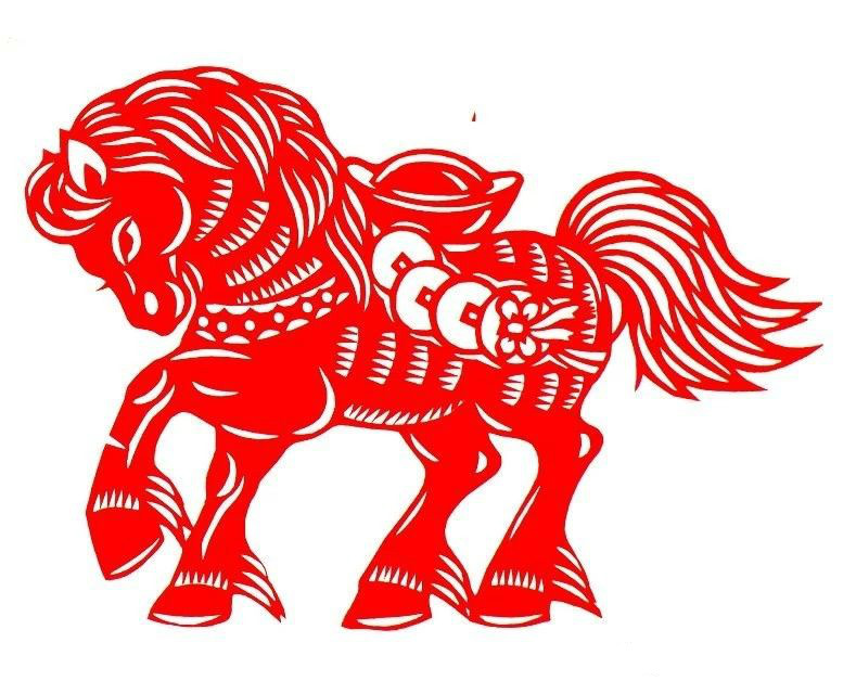 活潑可愛的小馬駒剪紙圖集(25張)，孫立峰作品