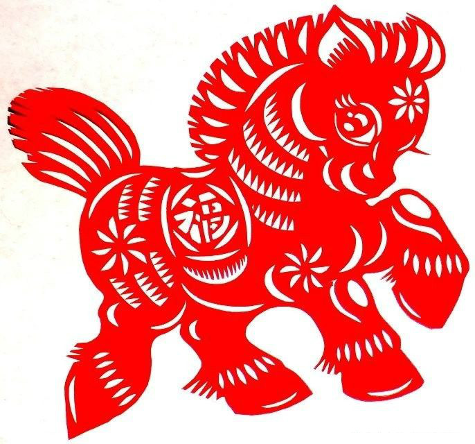 活潑可愛的小馬駒剪紙圖集(25張)，孫立峰作品
