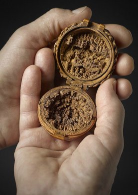 精致雕刻圖案，中國(guó)風(fēng)桃核雕刻