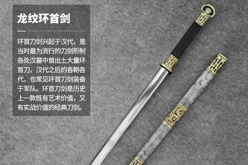 龍紋環(huán)首劍漢劍，漢代軍隊(duì)常用佩刀