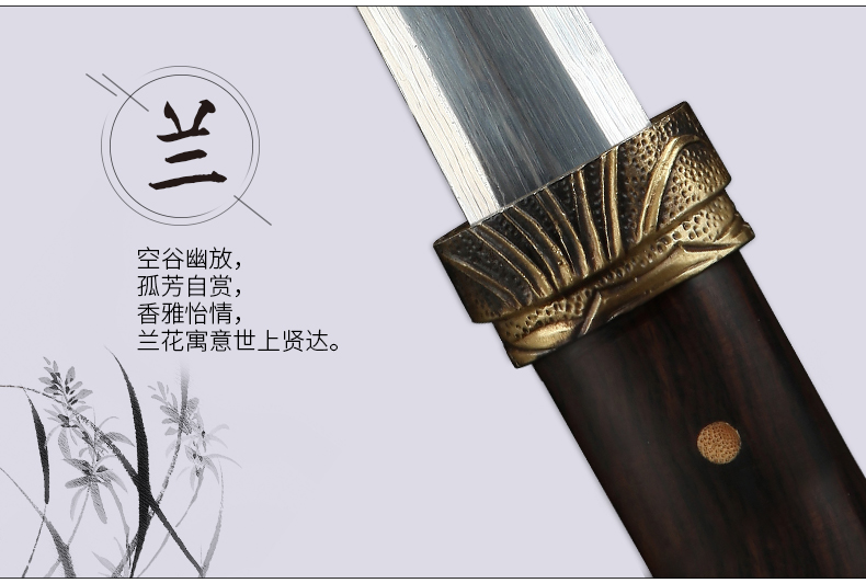 梅蘭竹菊八面四君子劍，中國傳統(tǒng)象征紋飾寶劍