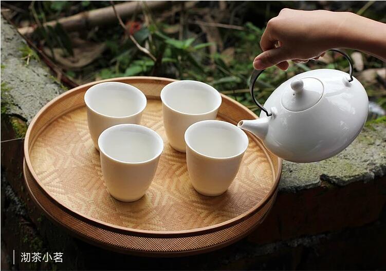 中國(guó)風(fēng)家用竹編茶點(diǎn)收納托盤