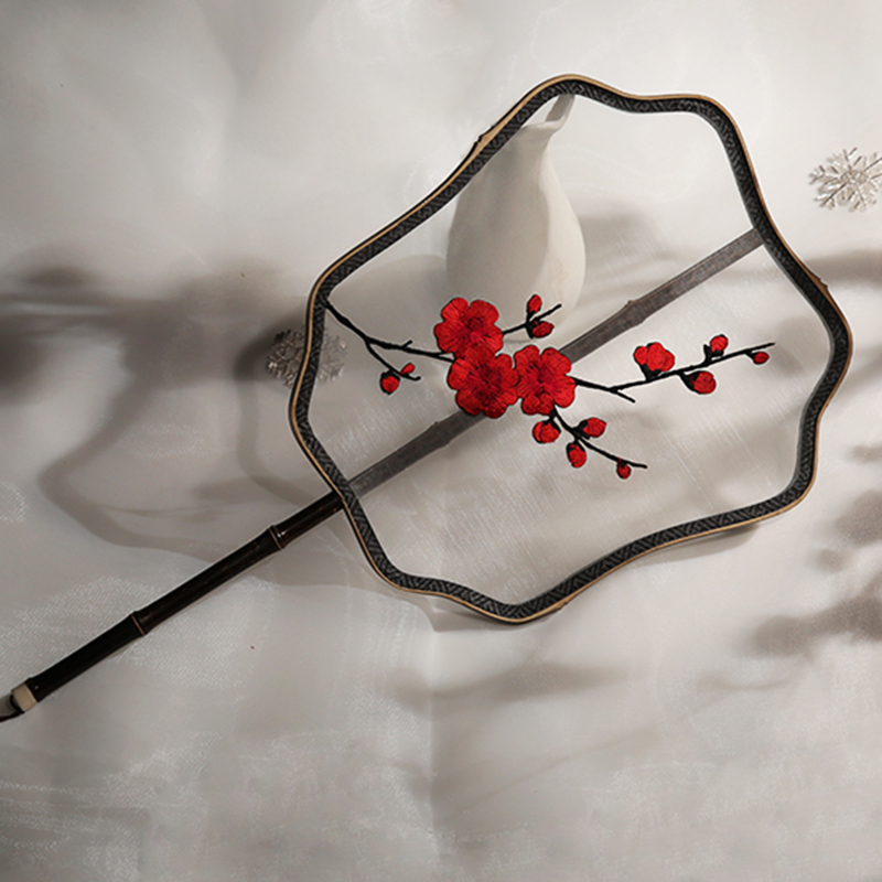 五款中國風(fēng)刺繡團(tuán)扇，蘇繡繡花宮扇扇子