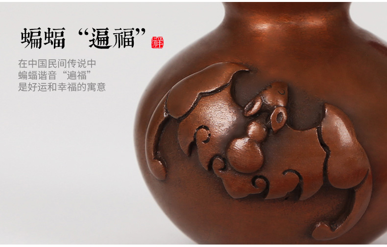 紫銅葫蘆擺件，文玩葫蘆把件工藝品