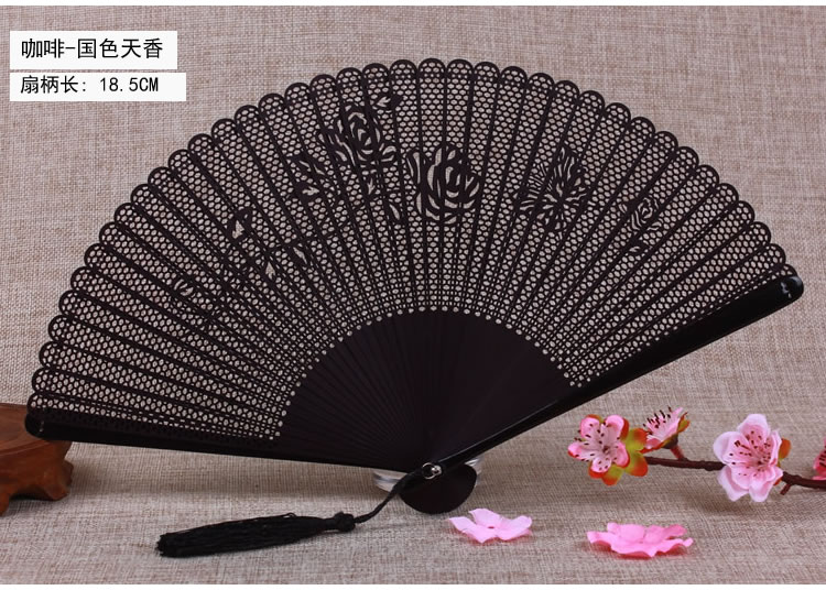 中國風復(fù)古迷你全竹高檔扇子鏤空