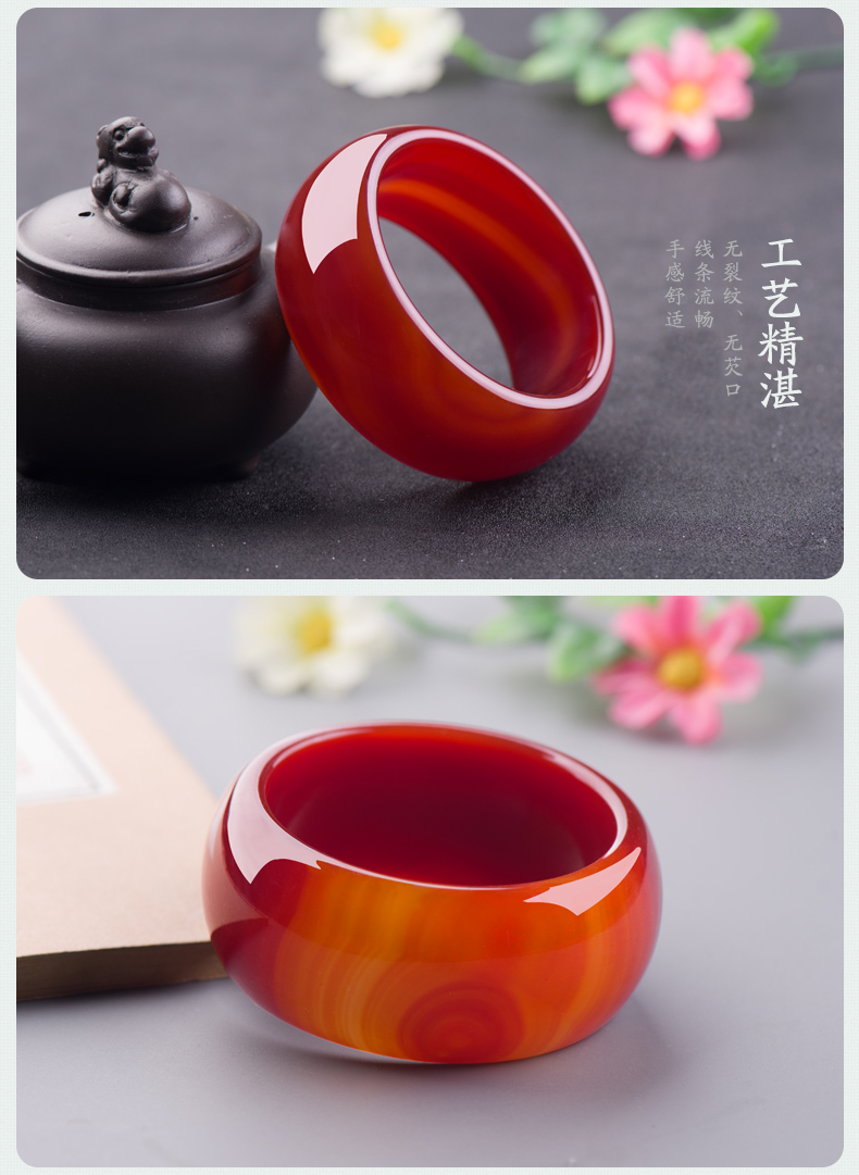 波西米亞風復古紅瑪瑙水晶瑪瑙玉鐲
