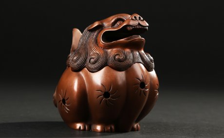 唐獅熏香爐，仿古紫銅檀香爐