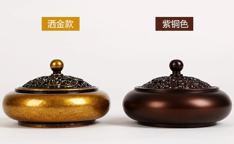 花開富貴香爐，鏤空仿古紫銅熏香爐