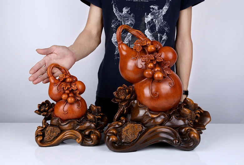 招財(cái)葫蘆工藝品，手工復(fù)古葫蘆擺件