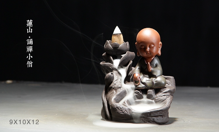 四款創(chuàng)意檀香爐，蓮山小和尚熏香爐