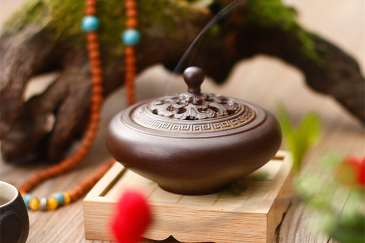 古典創(chuàng)意黑陶香薰爐，家用居室供佛仿古熏香爐