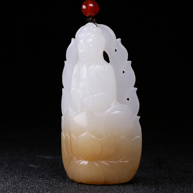 夫妻和田玉掛墜，玉佛觀音彌勒佛項鏈