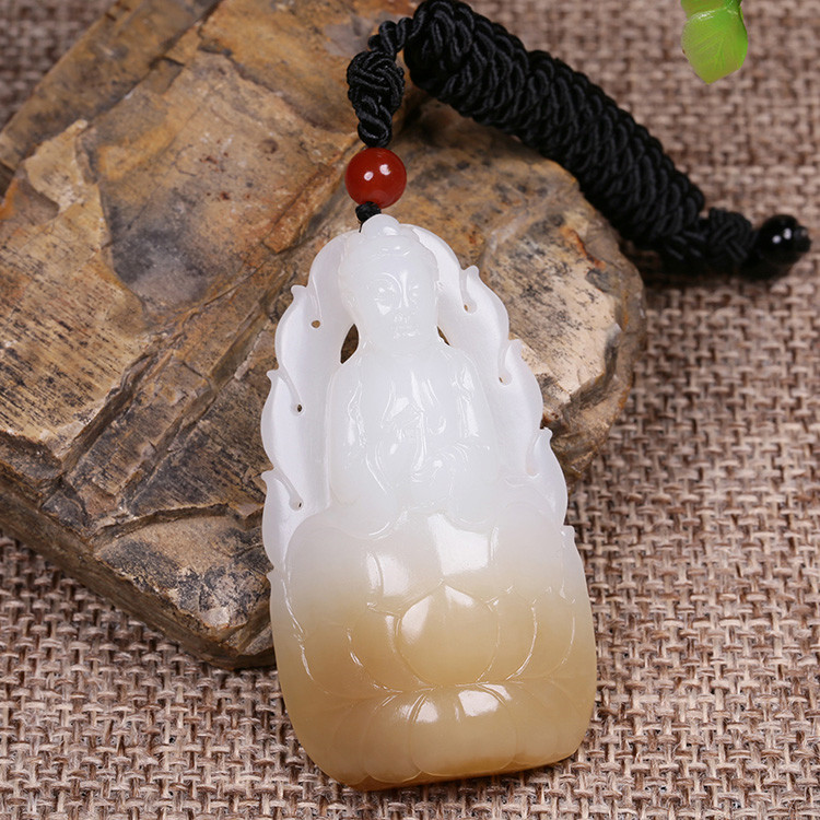 夫妻和田玉掛墜，玉佛觀音彌勒佛項(xiàng)鏈
