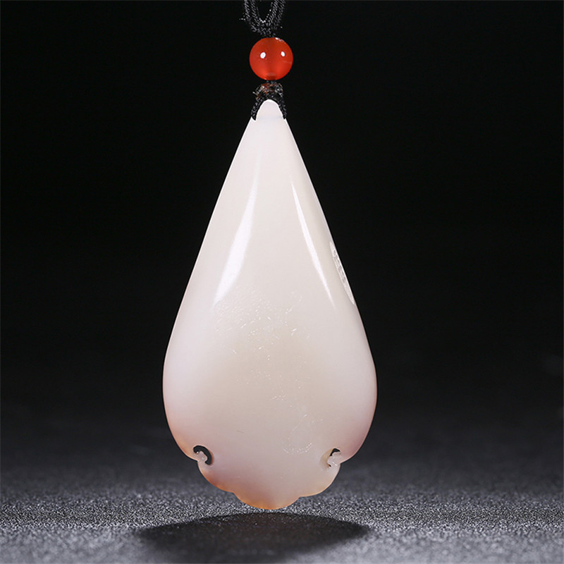 財(cái)福雙至和田玉貔貅掛墜，白玉籽料吊墜