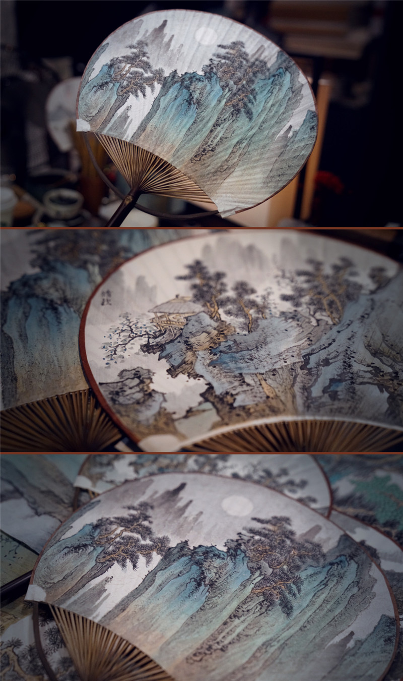 精美山水國(guó)畫團(tuán)扇