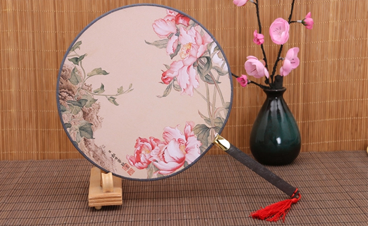 古風(fēng)系列圖案的中國(guó)風(fēng)復(fù)古團(tuán)扇