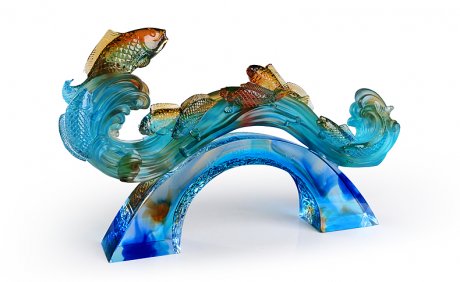 財(cái)運(yùn)如意擺件，琉璃工藝品
