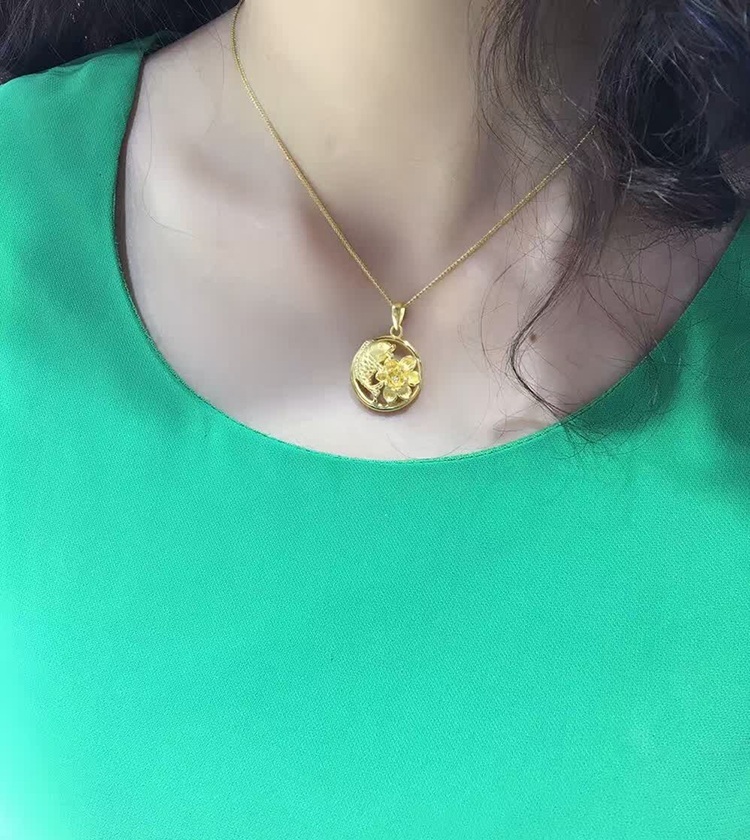 年年有余，鯉魚(yú)抱蓮花吊墜