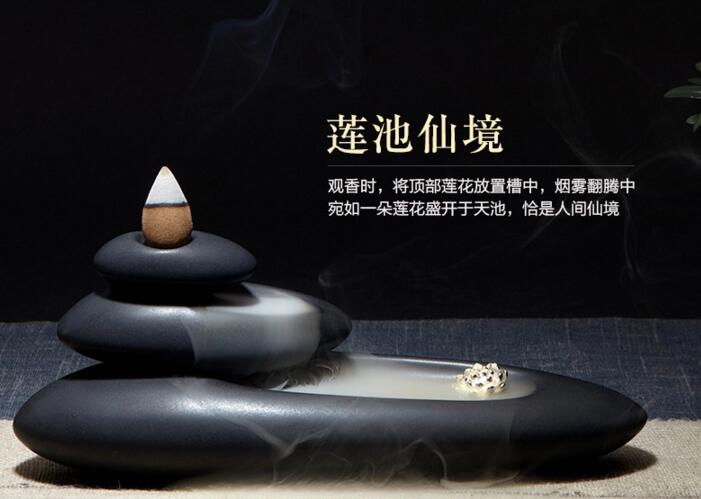 西藏瑪尼堆倒流香爐，創(chuàng)意陶瓷塔香倒流香香爐