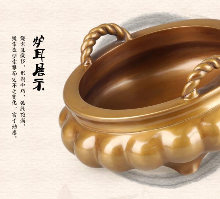 純銅香爐，索耳橘囊爐精銅香爐