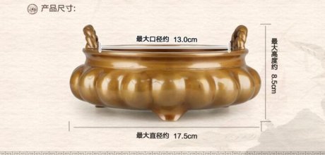 純銅香爐，索耳橘囊爐精銅香爐
