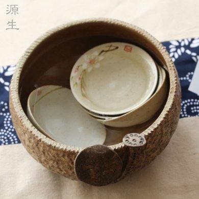 日式陶瓷水盂，可用作茶洗筆洗