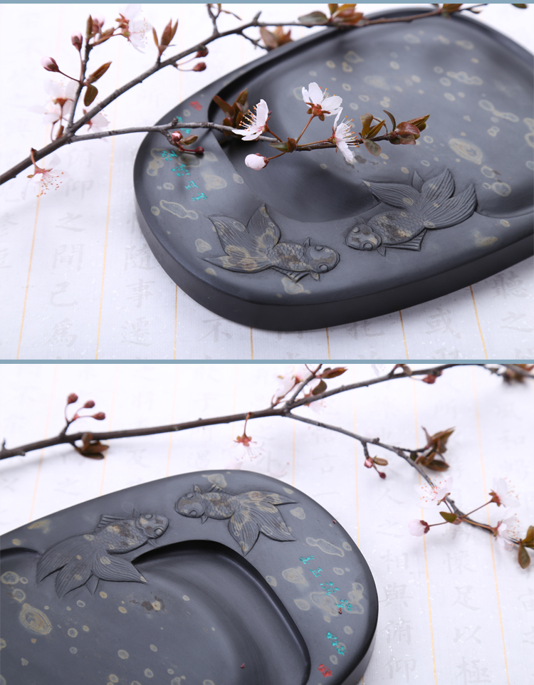 枝上花開，絕美硯臺