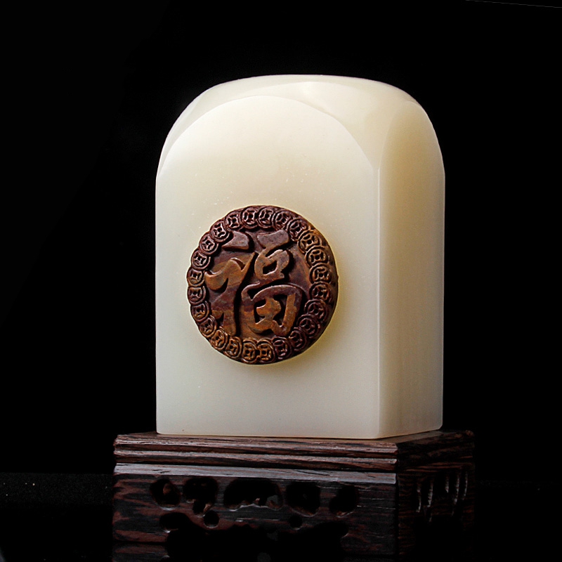 文人雅趣，玉雕印章