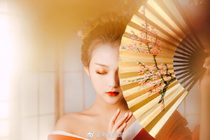日式和服風(fēng)古裝攝影，好美麗的紅衣小姐姐