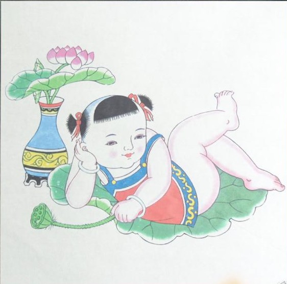 十款民間工藝年畫，古風手繪童趣中國年畫