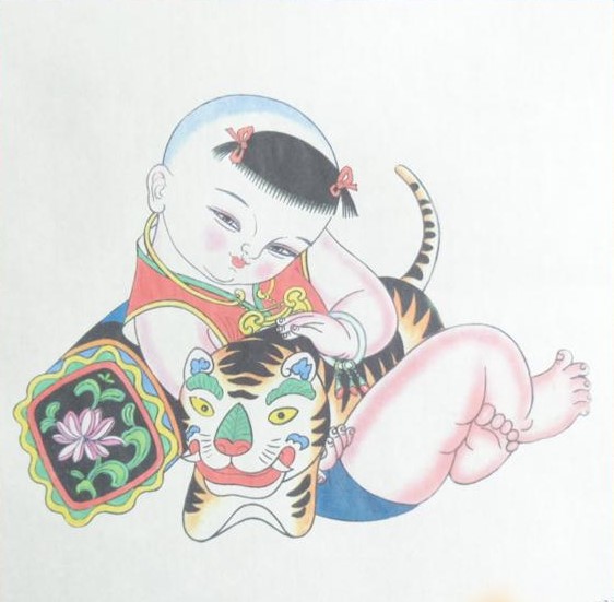 十款民間工藝年畫，古風(fēng)手繪童趣中國年畫