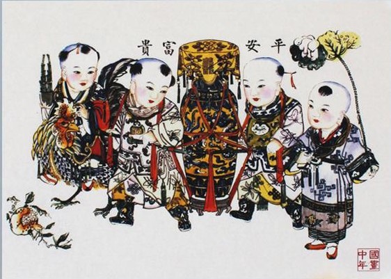 12款民間工藝年畫(huà)，手繪民俗文化年畫(huà)