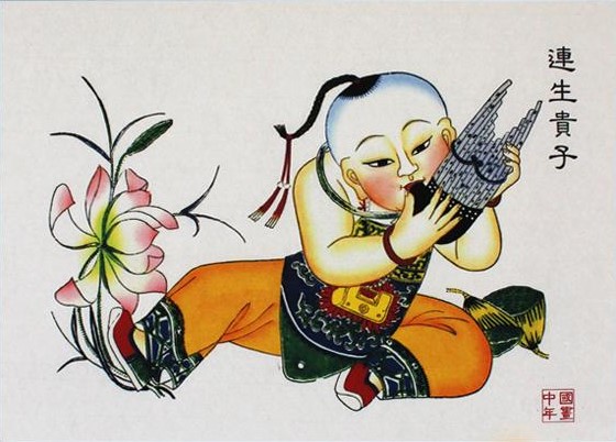 12款民間工藝年畫(huà)，手繪民俗文化年畫(huà)