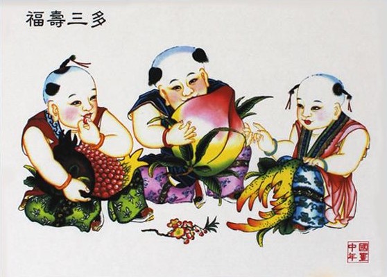 12款民間工藝年畫(huà)，手繪民俗文化年畫(huà)