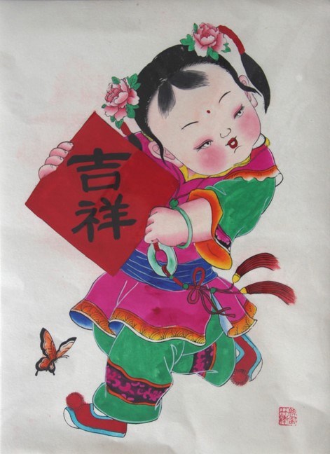 10款唯美生動年畫娃娃，古風(fēng)手繪中國年畫