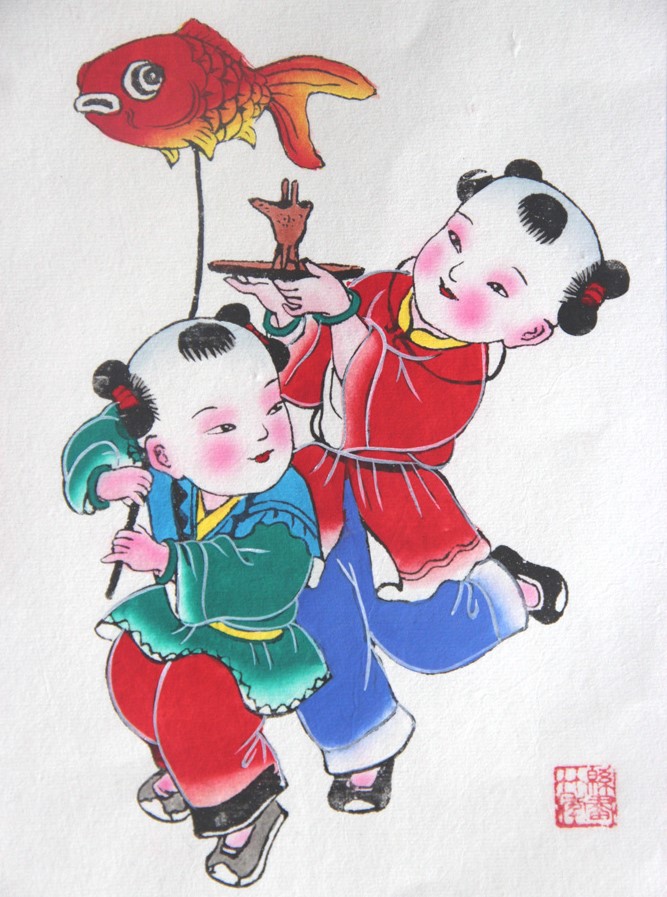 10款唯美生動年畫娃娃，古風手繪中國年畫