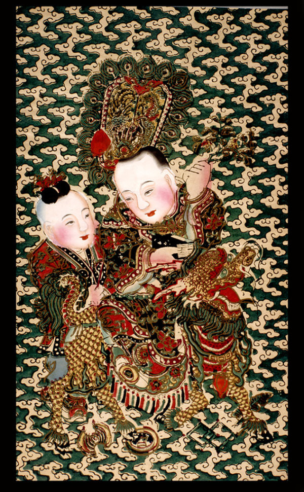 中國(guó)風(fēng)傳統(tǒng)精美色彩艷麗的年畫(huà)